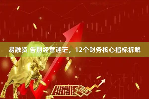 易融资 告别经营迷茫，12个财务核心指标拆解