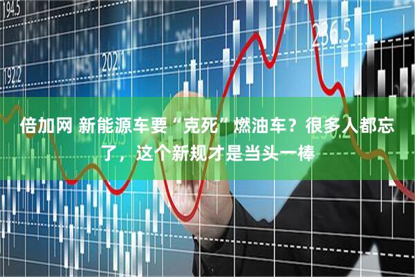 倍加网 新能源车要“克死”燃油车？很多人都忘了，这个新规才是当头一棒
