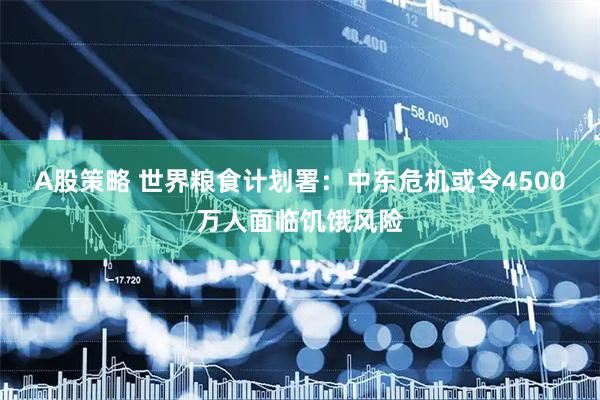 A股策略 世界粮食计划署：中东危机或令4500万人面临饥饿风险