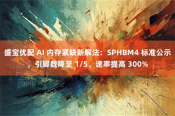 盛宝优配 AI 内存紧缺新解法:SPHBM4 标准公示,引脚数降至 1/5、速率提高 300%