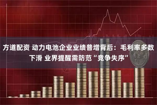 方道配资 动力电池企业业绩普增背后：毛利率多数下滑 业界提醒需防范“竞争失序”